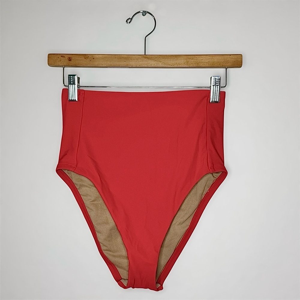 New Kona Sol Vibrant Red High Waisted Bikini Bottom S